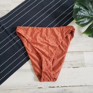 Citrus High Waist High Leg Reversible Swimsuit Bottoms Animal Print Orange NWT